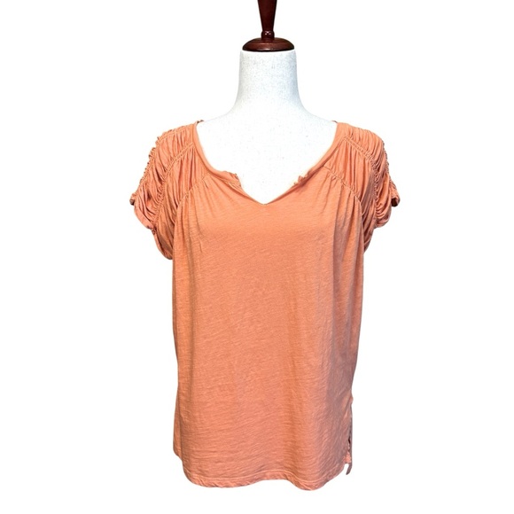 Anthropology Pilcro Smocked Muscle Tee. Orange Size XS #1713 - Picture 5 of 11
